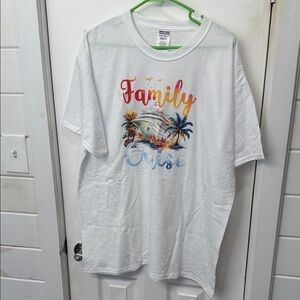 Gildan White Family Cruise T-Shirt with Colorful Graphic HAND made